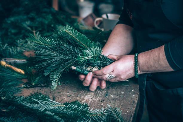 istock preparation and creation of christmas advent wreath from natural components 1281290797