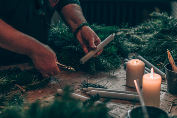 istock preparation and creation of christmas advent wreath from natural components 1281290877