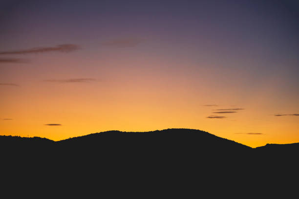 istock Sunset with mountain silhouette in autumn 1281291542