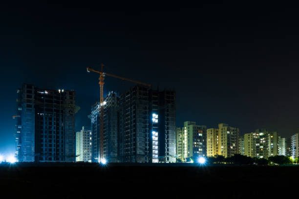istock Construction site for high rise residential building 1281295013
