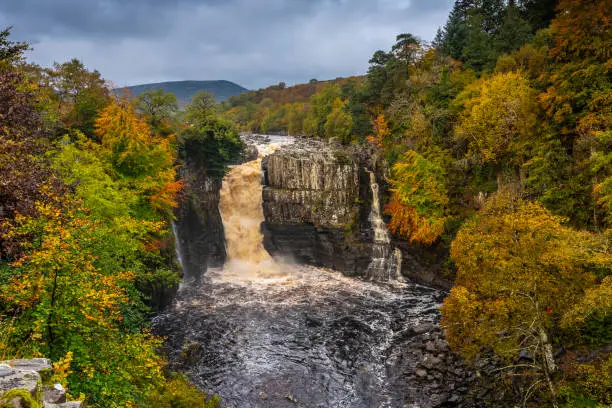 At full spate, High Force has the largest volume of water cascading over a waterfall in England.