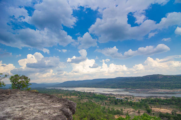 istock rock cliff with nature landscape and blue sky 1281301582