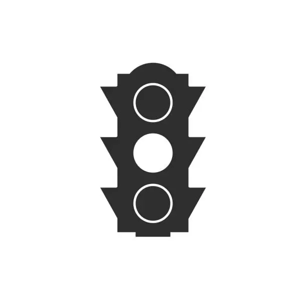 Vector illustration of Led Modern Street Traffic Lights,Black Icon