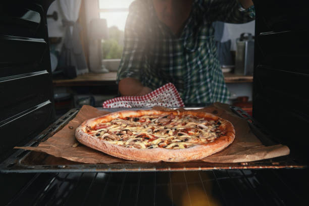 istock Pizza with Prosciutto Ham and Mushrooms 1281304677