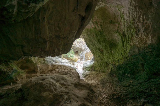 istock cavernous rock formations belonging to the source of the river Alviela 1281318448