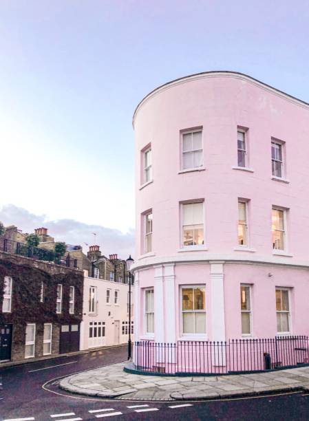 Colourful houses of Notting Hill Warm and pastel colours of houses in Notting Hill are a true gem of London. Cozy architectural style of buildings has become an attraction for tourists and film-makers. notting hill photos stock pictures, royalty-free photos & images