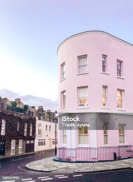 Colourful Houses Of Notting Hill Stock Photo - Download Image Now - Notting Hill, House, Pink Color