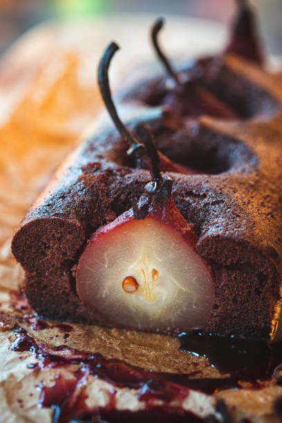 istock Pear chocolate cake with mulled wine glaze 1281325050
