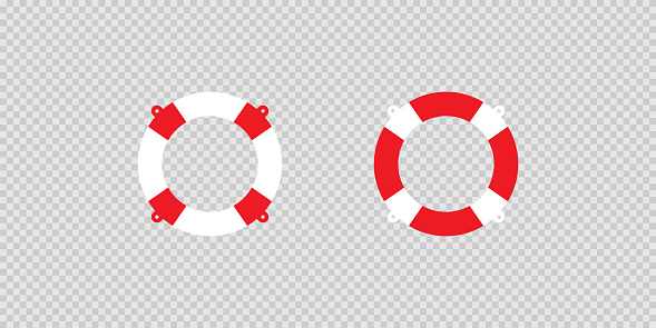 Lifebouy icon. Life saver symbol, bouy sign. Lifeguard illustration concept in vector flat style.
