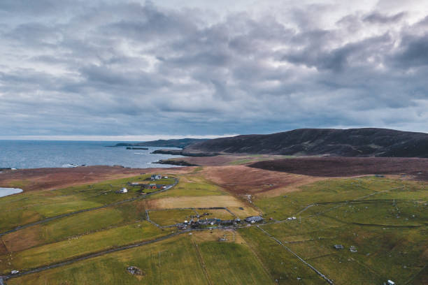 istock Aerial view of Westing on Unst Island 1281339817