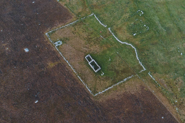 istock Aerial view of the abandoned croft 1281340136