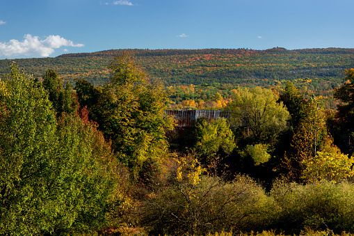 Autumn foliage landscape in upstate New York.