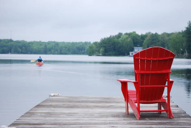 istock Red Muskoka Chair 1281340970