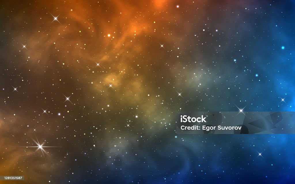 Space Background With Bright Nebula Realistic Yellow And Blue Universe  Galaxy With Shining Stars Magic Cosmic Backdrop With Stardust Color Milky  Way Vector Illustration Stock Illustration - Download Image Now - iStock