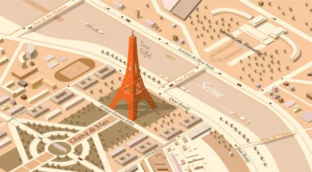 Vector illustration of paris map