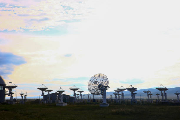 istock Radio telescope observatory and the blue sky white clouds 1281354492