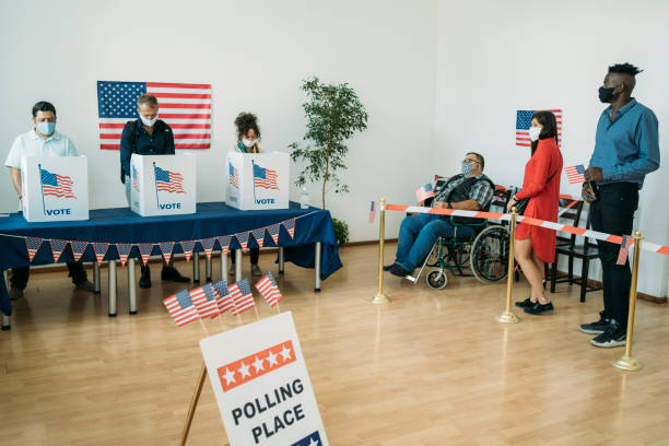 istock Polling place in time of pandemic 1281355957