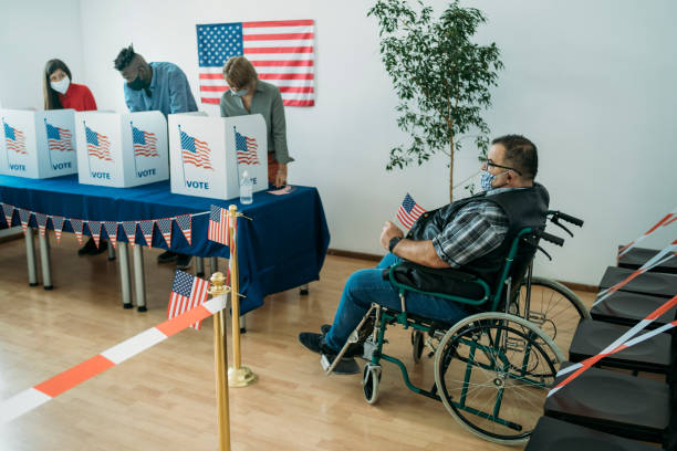 istock Voting in time of pandemic 1281355960