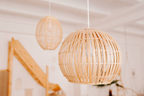 istock stylish minimalist bamboo chandeliers on the ceiling 1281362805