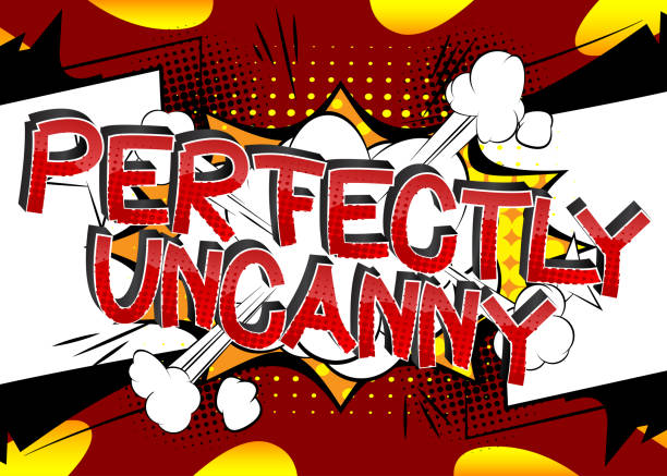 Perfectly Uncanny Comic book style cartoon words Perfectly Uncanny Comic book style cartoon words on abstract colorful comics background. cartoon devil with speech bubble stock illustrations