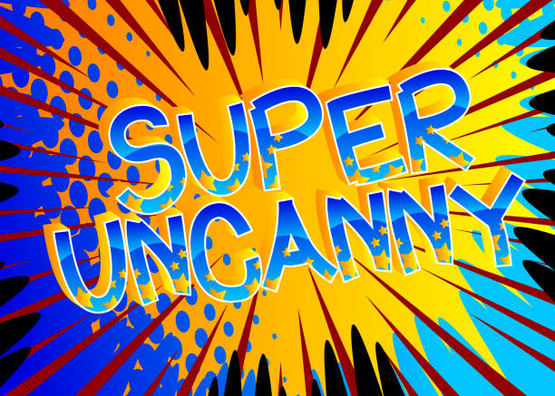Super Uncanny Comic book style cartoon words Super Uncanny Comic book style cartoon words on abstract colorful comics background. cartoon devil with speech bubble stock illustrations