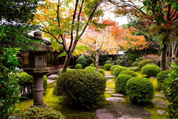 November/27/2015 An old style traditional Japanese home and garden surrounding the Fukuoka city lake zen garden.
