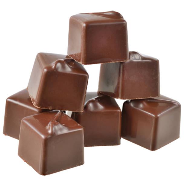 istock Cubes of chocolate candy isolated 1281379475