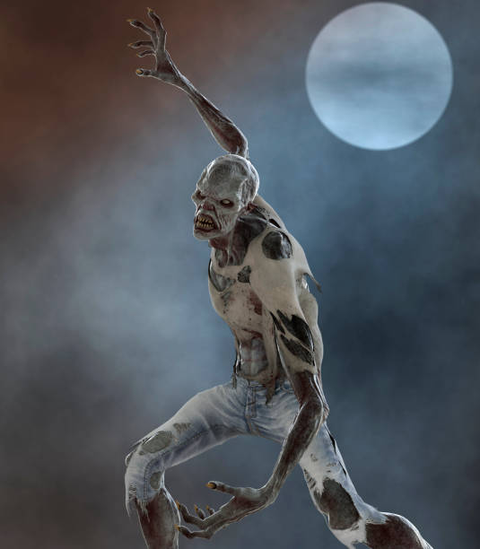 istock Fantasy zombie monster full moon 3d illustration 1281383550
