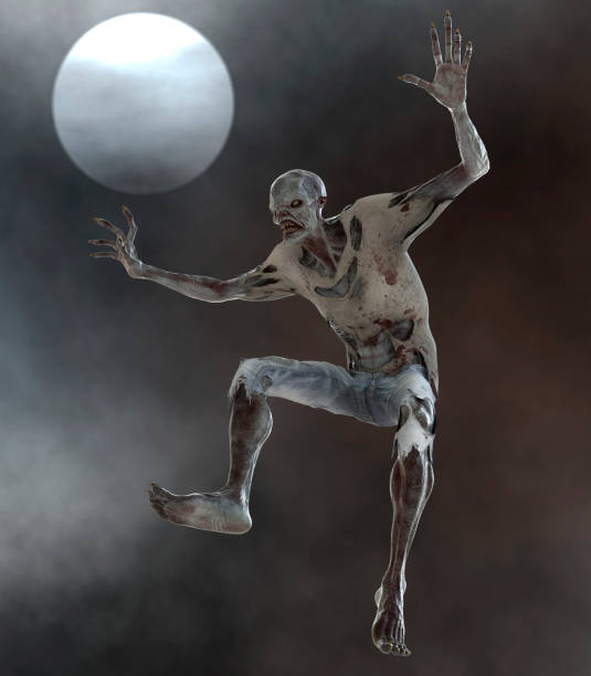 istock Fantasy zombie monster full moon 3d illustration 1281383562