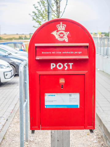 Huge mailbox in Sandoy island. Faroe islands tourism highlight