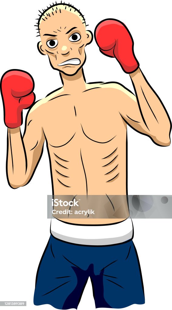 Weakling Boxer Brave But Thin And Sickly Boxer Stock Illustration - Download Image Now ...