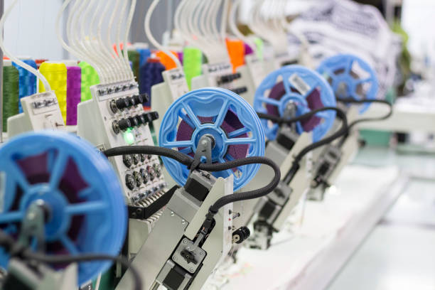 istock Textile production ,industrial modern embroidery machine with sequins devices 1281391697