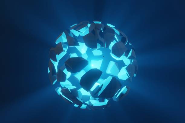 istock Abstract Futuristic destruction Explosion of sphere 3d rendering 1281392451