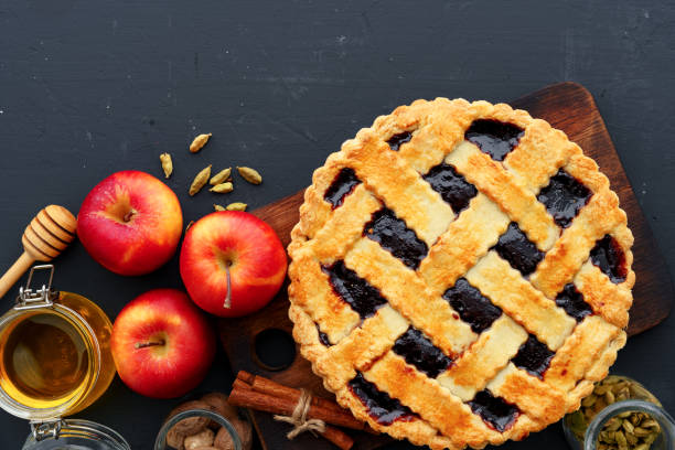 istock Berry tart pie served on table close up 1281395741
