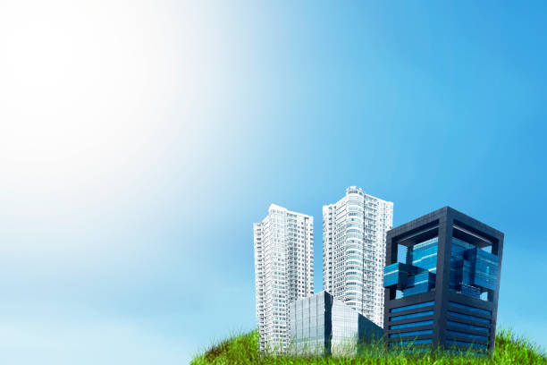 istock Land with buildings and apartments with a blue sky background 1281396809