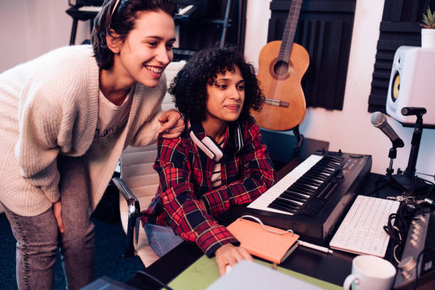 istock Girls composing in the music studio 1281397832