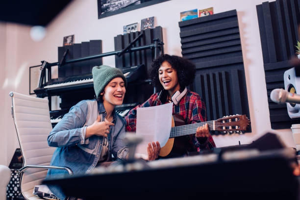 istock Two musicians wrote a new song 1281397859