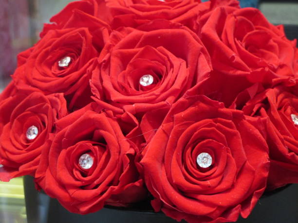 istock Bright Handmade Red Roses Decoration Ornament 2020 1281398124