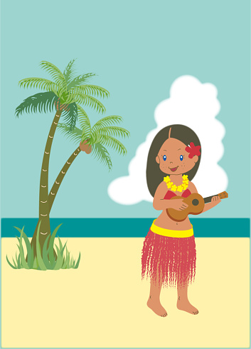 Free download of hawaiian girl cartoon vector graphics and illustrations