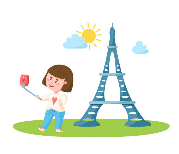 Cartoon Travel Or Vacation Collection Stock Illustration - Download Image  Now - Child, Eiffel Tower - Paris, Baby - Human Age - iStock