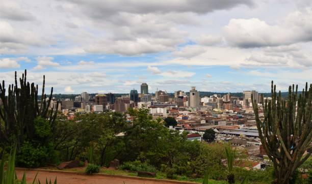 Harare city centre panorama, Zimbabwe Panoramic view of Harare city centre, Zimbabwe lake kariba stock pictures, royalty-free photos & images