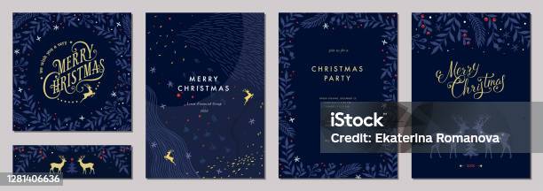 Universal Christmas Templates12 Stock Illustration - Download Image Now - Christmas, Holiday - Event, Christmas Card