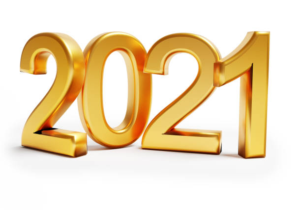 istock New year concept. Golden number 2021 isolated on white background 1281407065