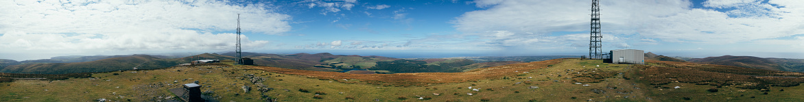 A 360 degree view from the top of Snaefell across the entirety of the isle of man.
