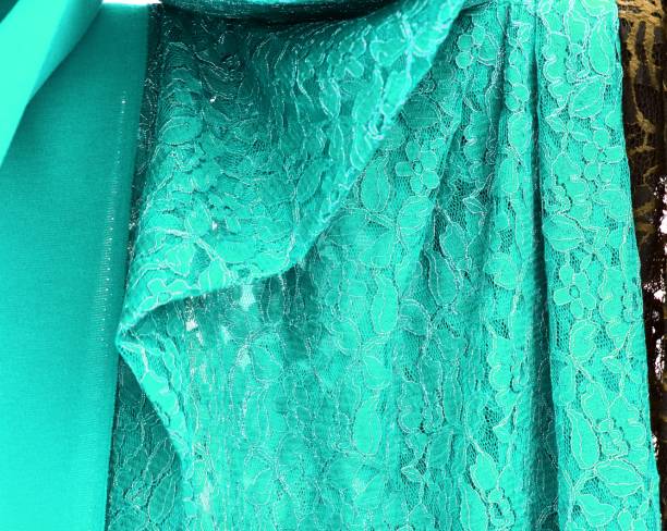 istock Detailed close up view on samples of cloth and fabrics in different colors found at a fabrics market 1281411729