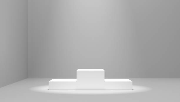 istock abstract blank podium in emty room with spotlight 1281412432