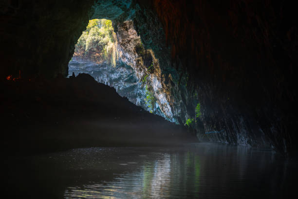 istock Deep inside foggy Melisaani cave in Kefalonia 1281412494