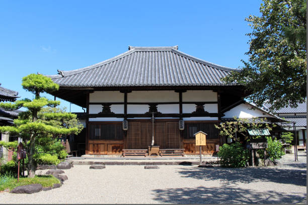 Main buildings of Asukadera Temple in Asuka, Japan. stock photo