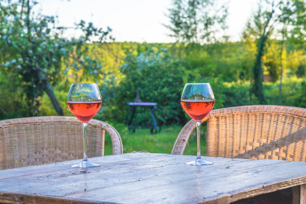 istock Still life with two glasses of pink wine 1281424237