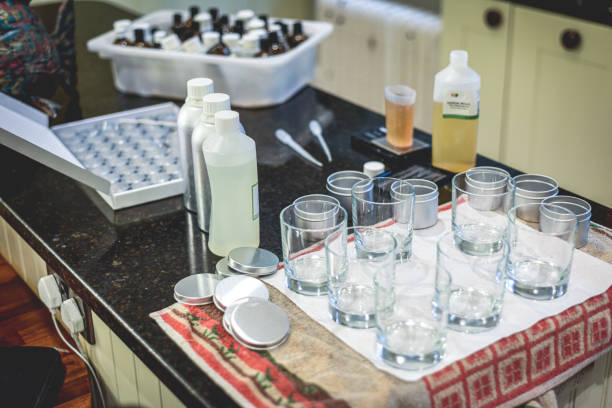 istock Measuring out essential oils for ingriedients to make home made scented candles 1281425074